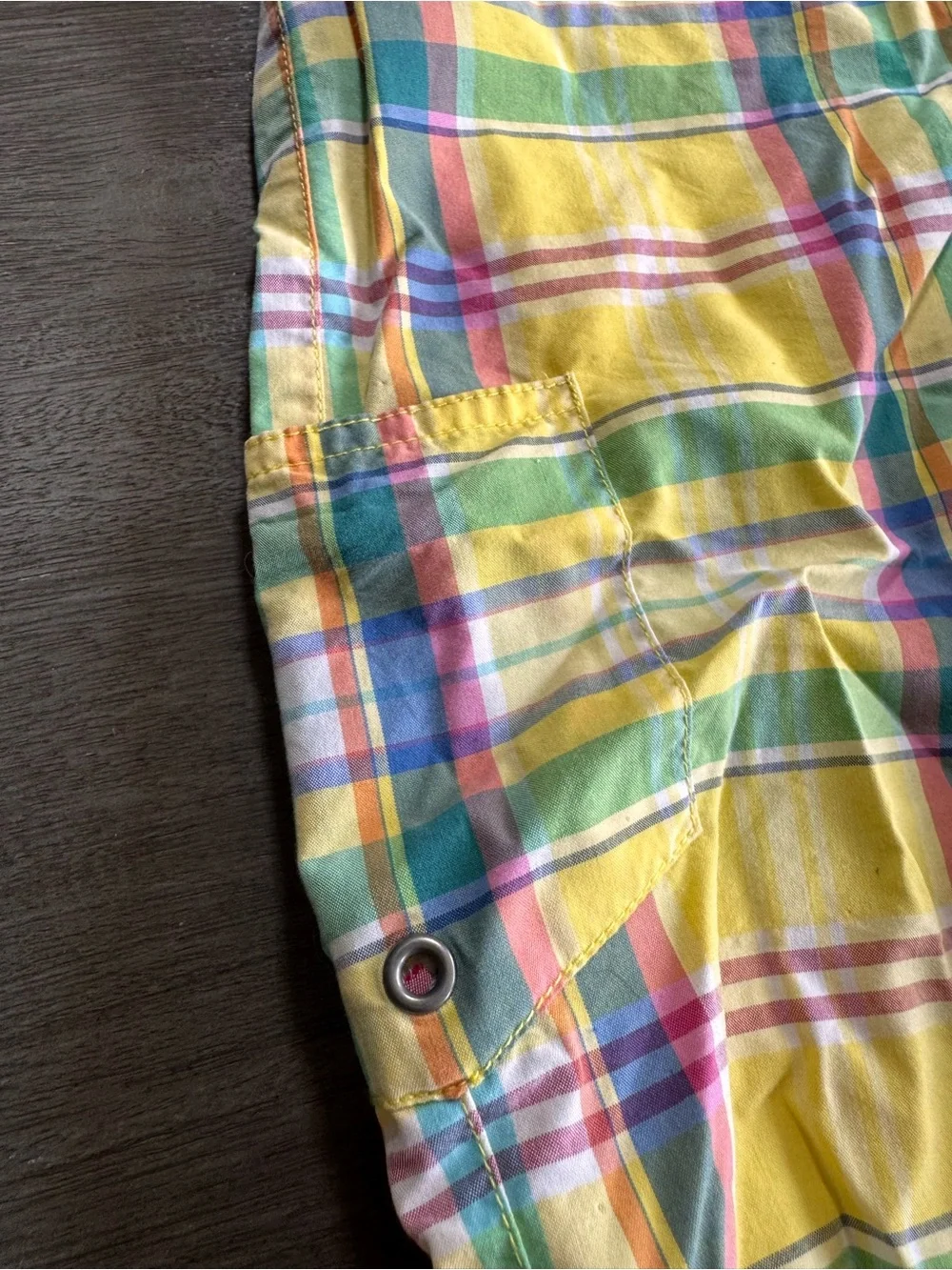 Y2K Ralph Lauren Vintage Colorful Plaid Boys Kids Swimsuit Trunks M